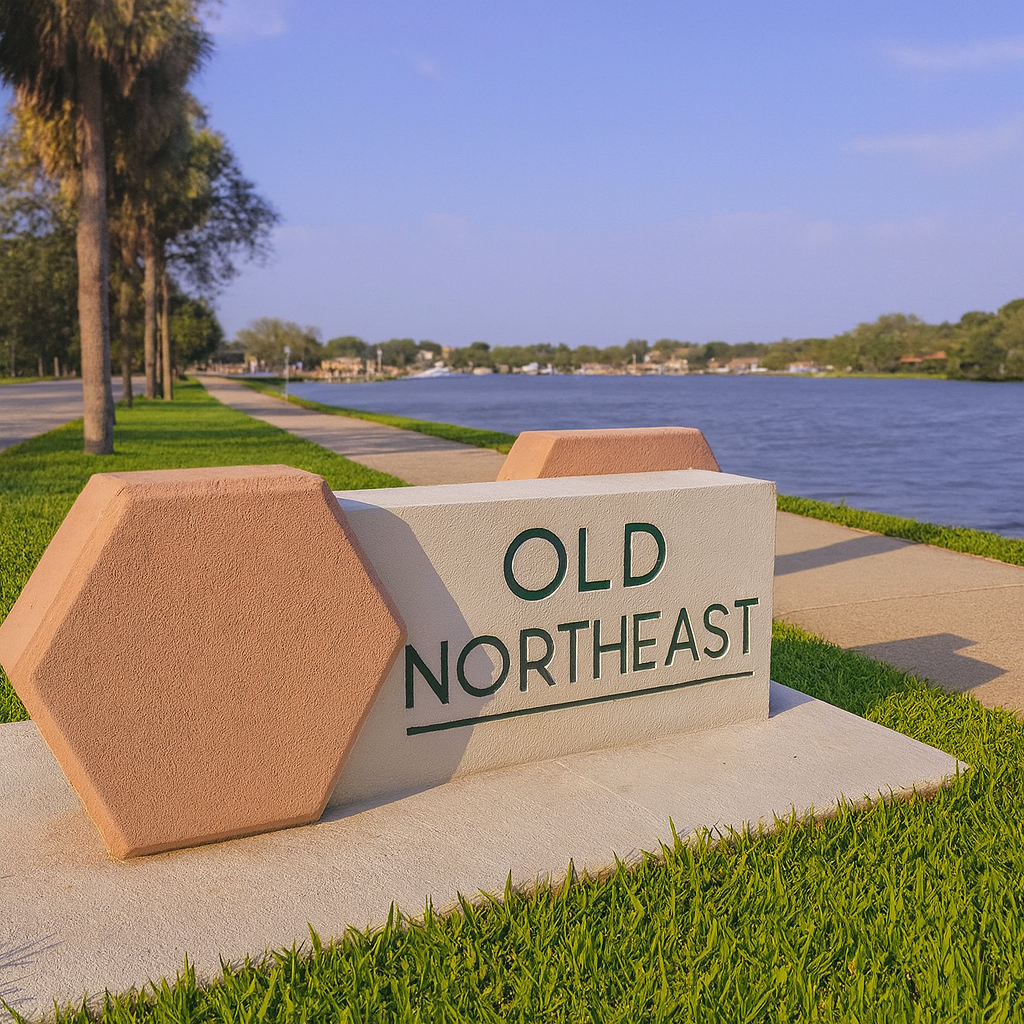 Old Northeast neighborhood sign in St. Petersburg, Florida