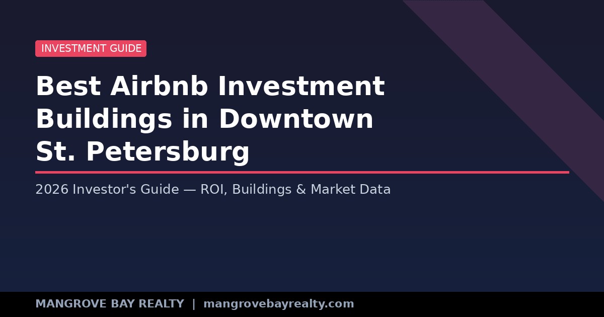 Downtown St Petersburg FL skyline with waterfront condos for Airbnb investment