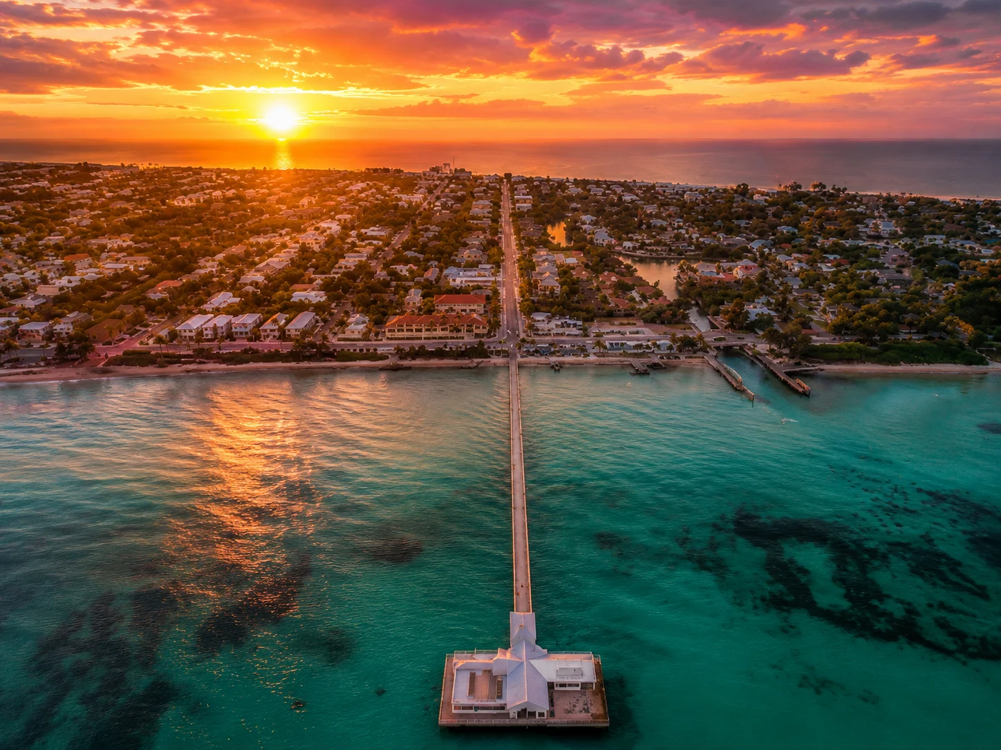 Anna Maria Island aerial sunset