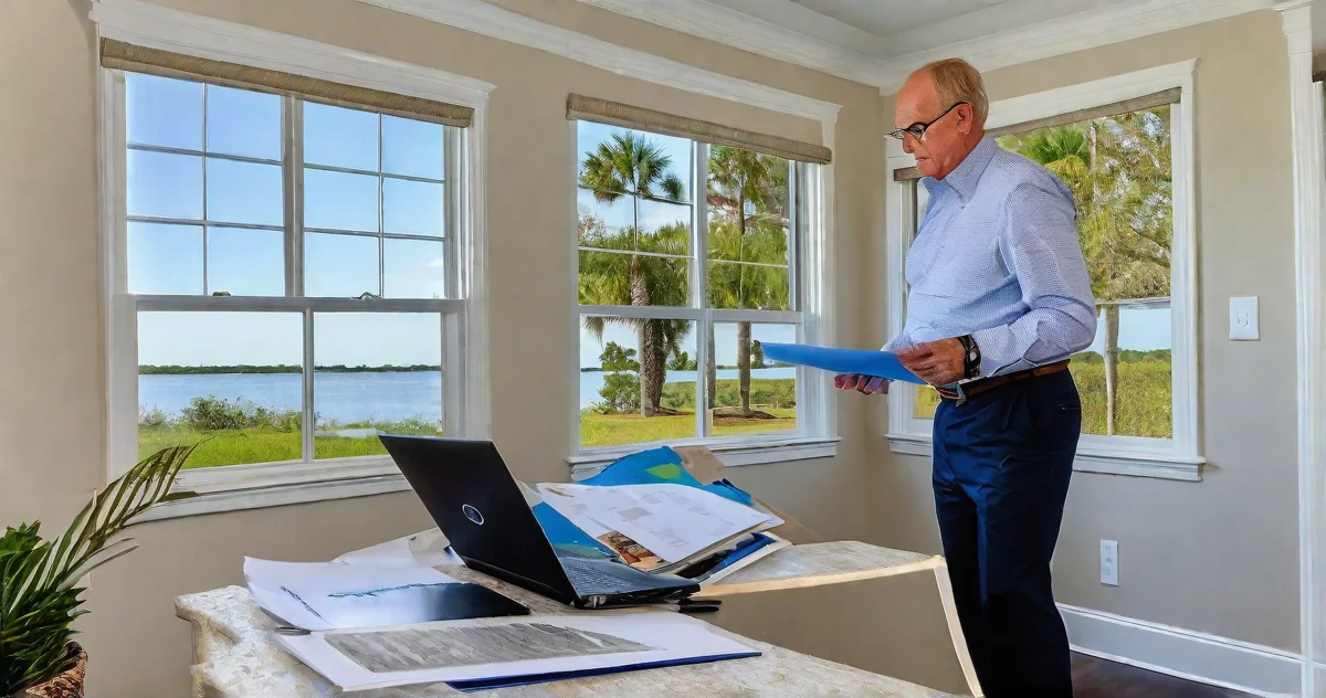 Professional real estate agent and homeowner reviewing comparative market analysis