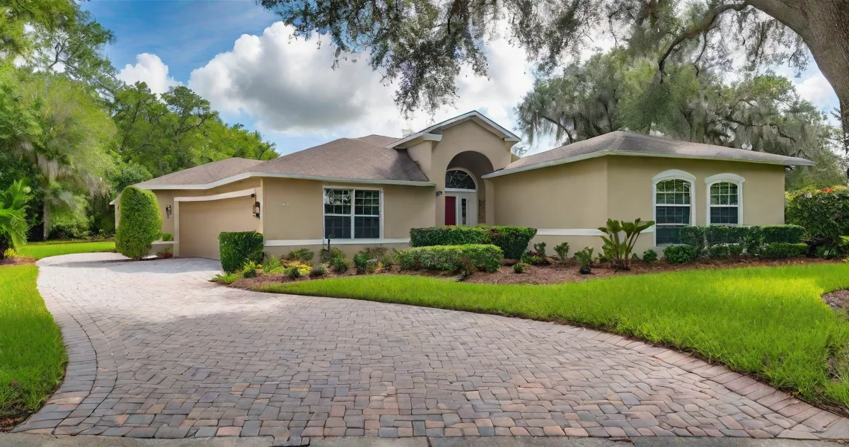 Tampa Florida suburban neighborhood with modern homes