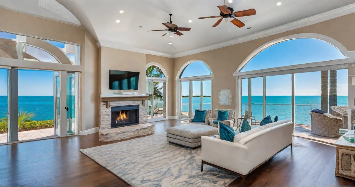 the region luxury waterfront home interior with stunning ocean views and modern design