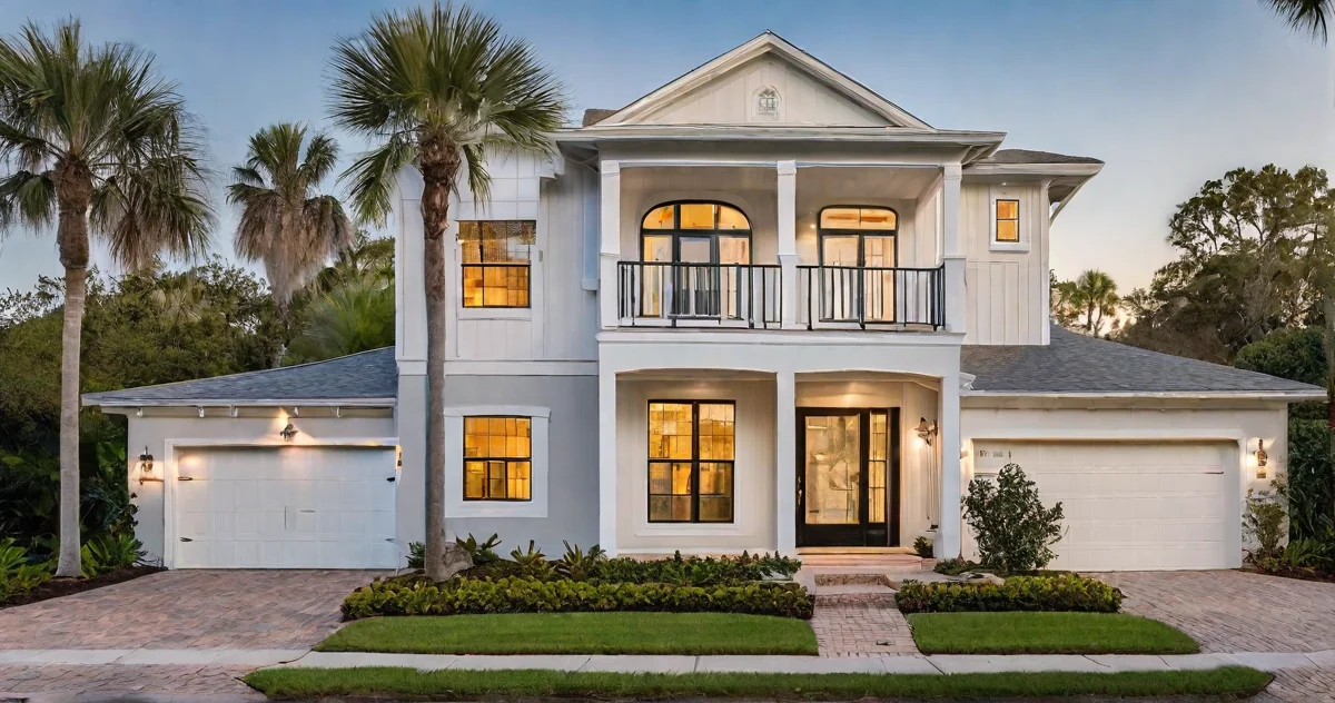 St. Petersburg neighborhood with modern hurricane-resistant construction