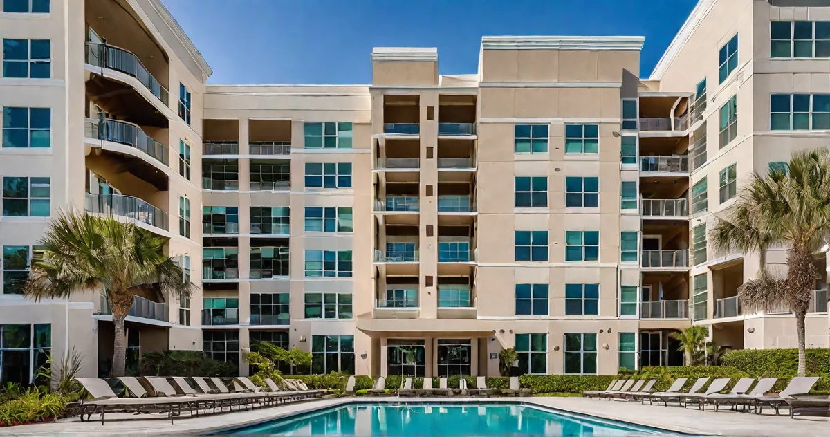 St Petersburg luxury apartment amenities including rooftop pool and fitness center