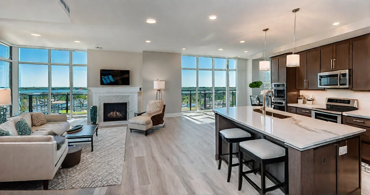 Luxury St Petersburg apartment interior with modern finishes and designer features