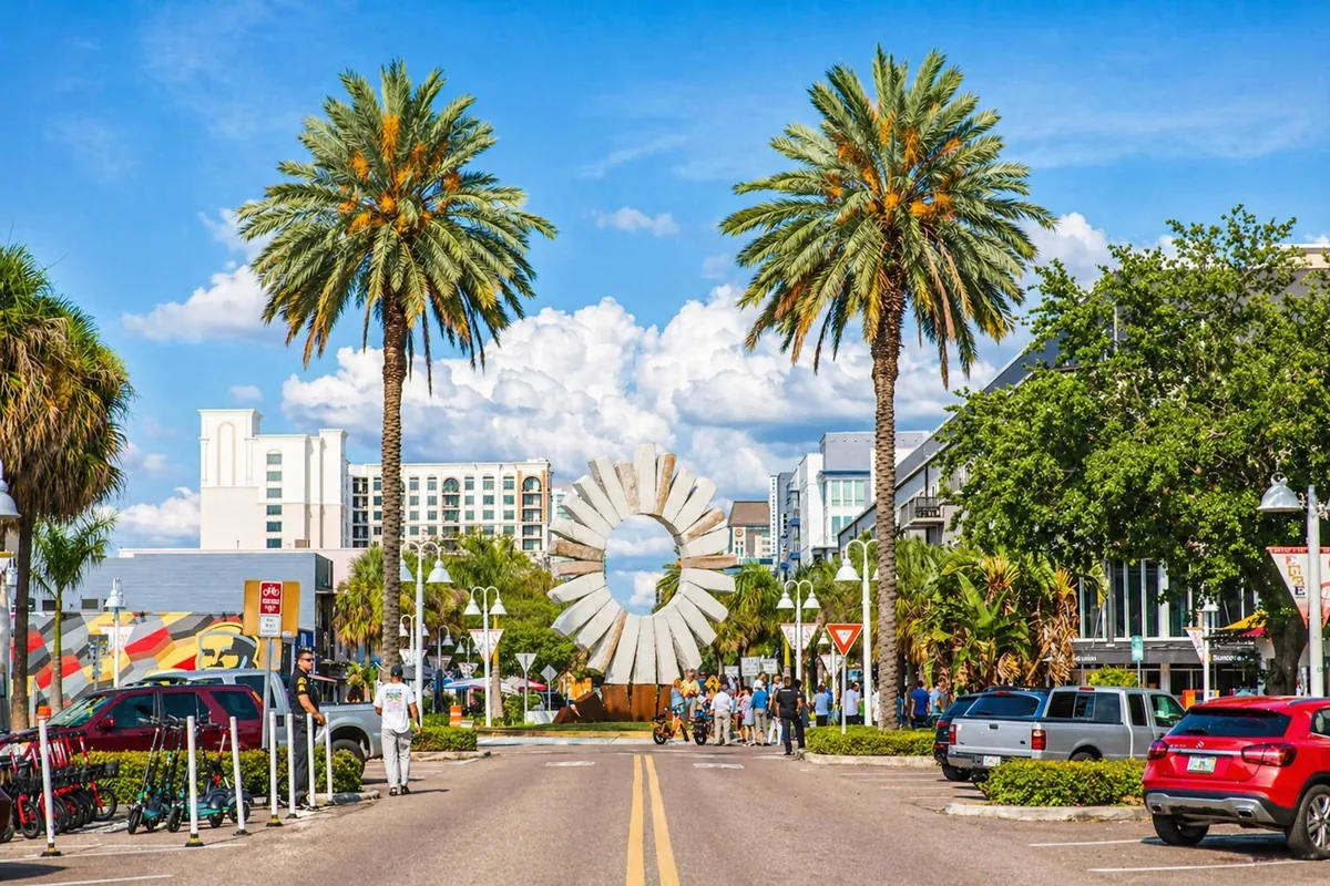 Central Avenue in downtown St. Petersburg — minutes from the Radiant Retreat